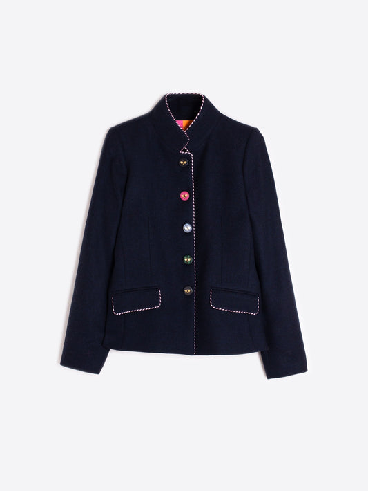 Vilagallo Navy Jacket With Bee Buttons