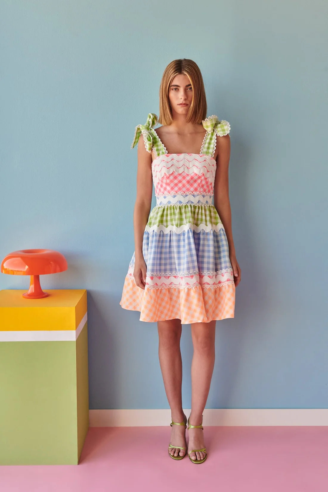 Jade Short Vichy Multi Coloured Dress