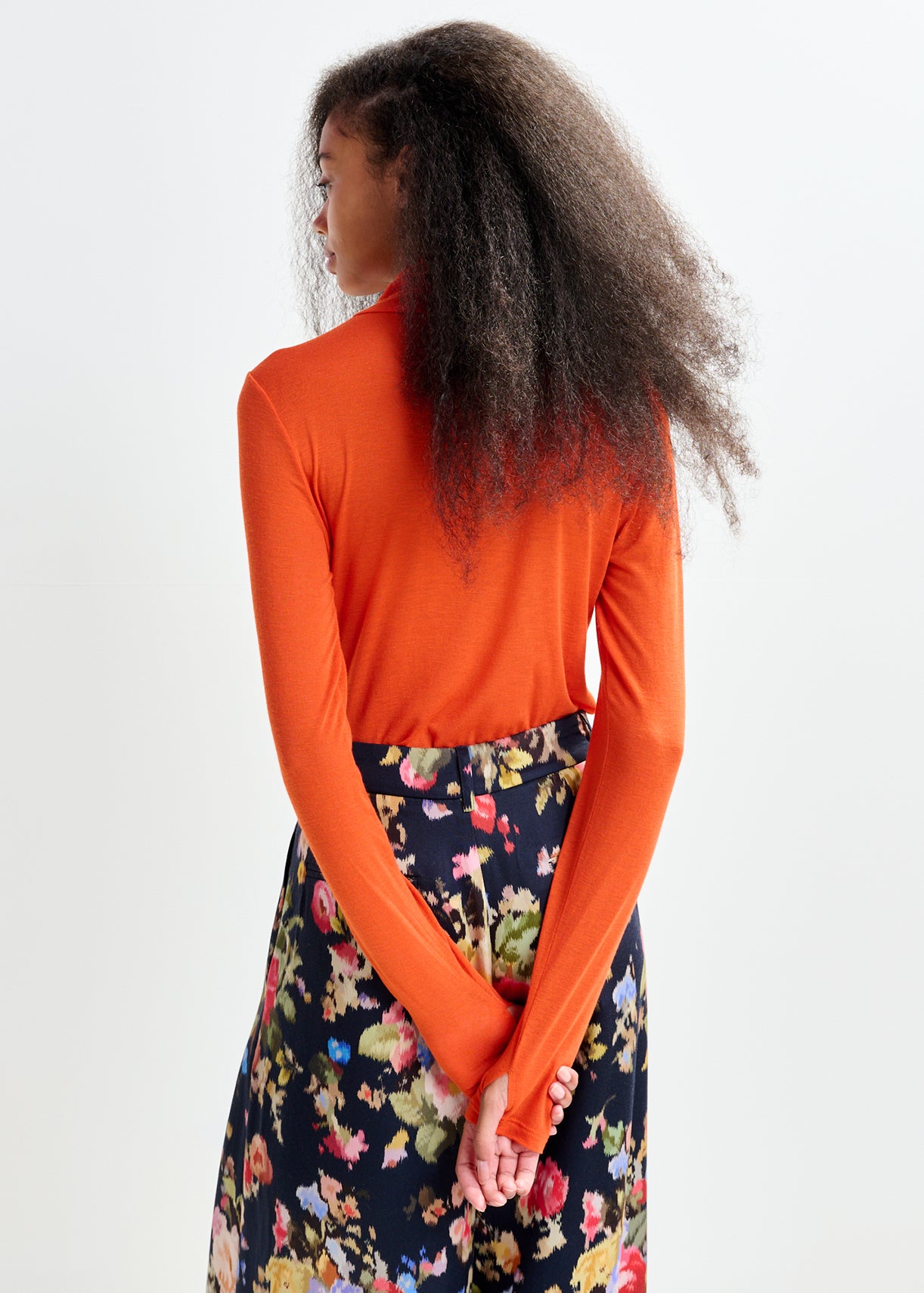 Essentiel Antwerp Jertice Jersey Turtle Neck Nectarine