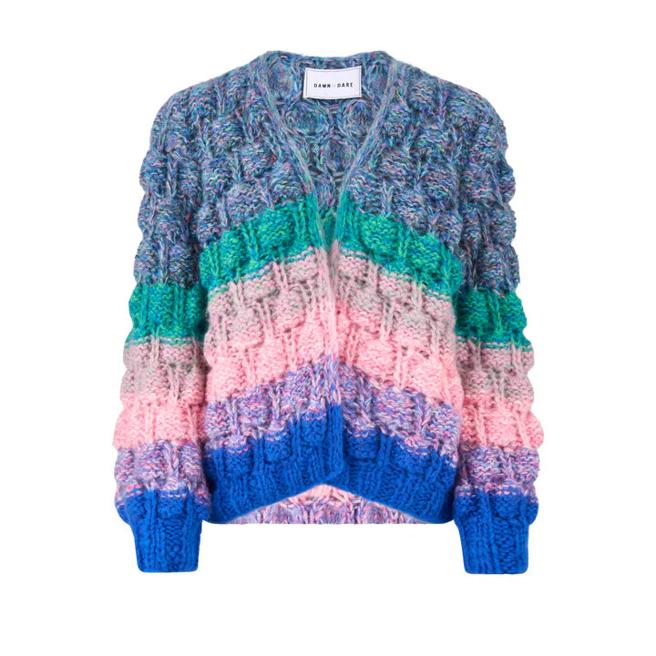 Arena Rainbow Cardigan In Blue Multi