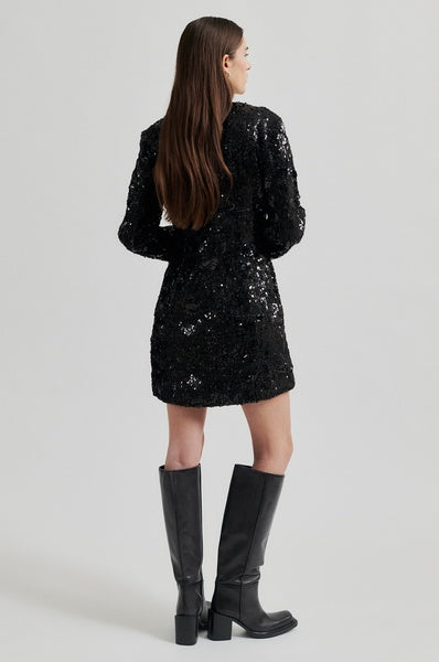 Flakes Dress Black Sequin