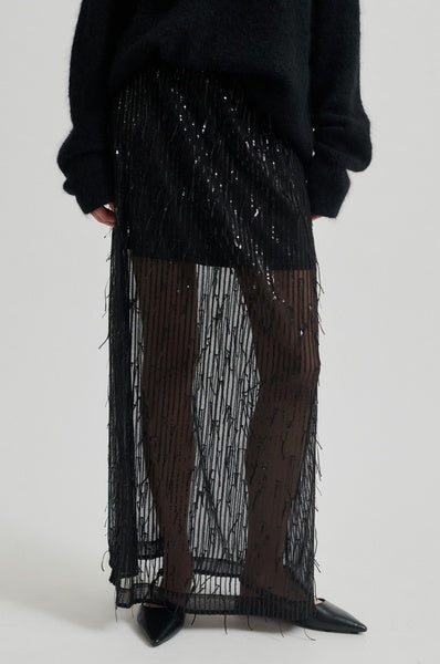 Second Female Tassel Maxi Skirt Sheer