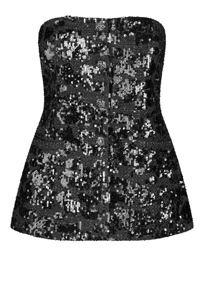 Sleeveless Black Sequin Bodice