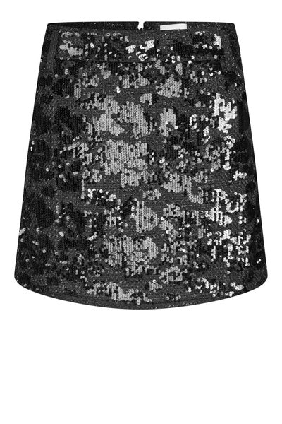 Kes Sequin Short Black Skirt