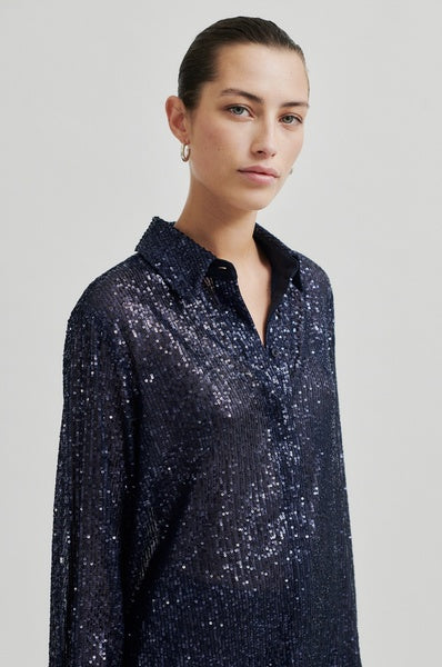 Moonshine Sequins Slim Shirt