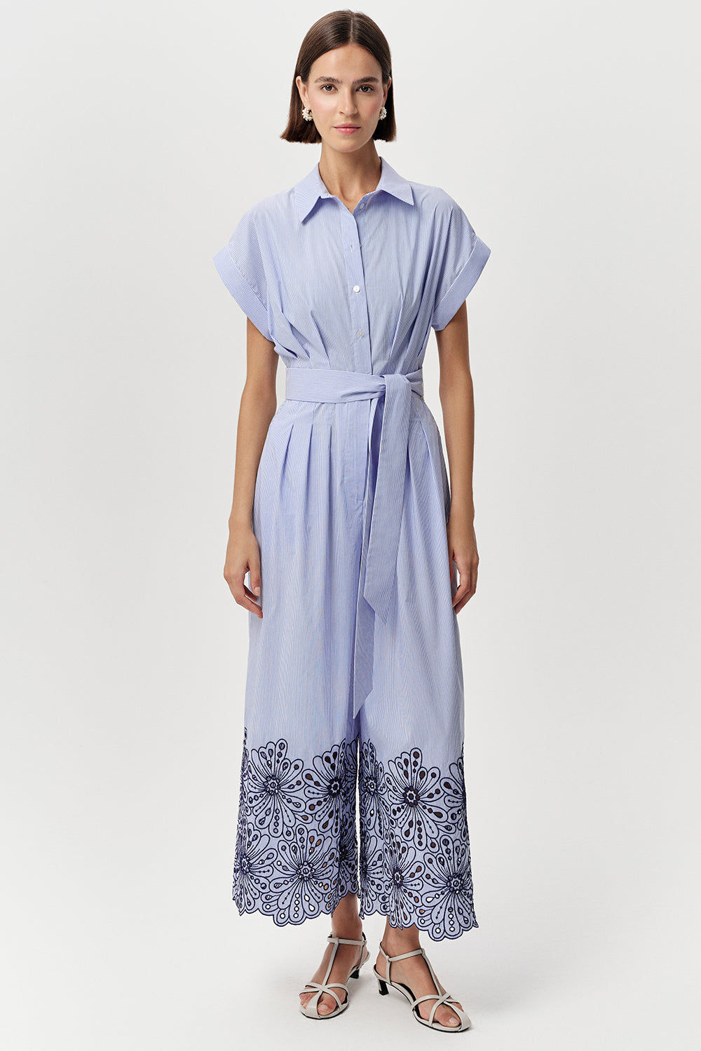 Exquise Zoie  Sky Blue Cotton Poplin Jumpsuit