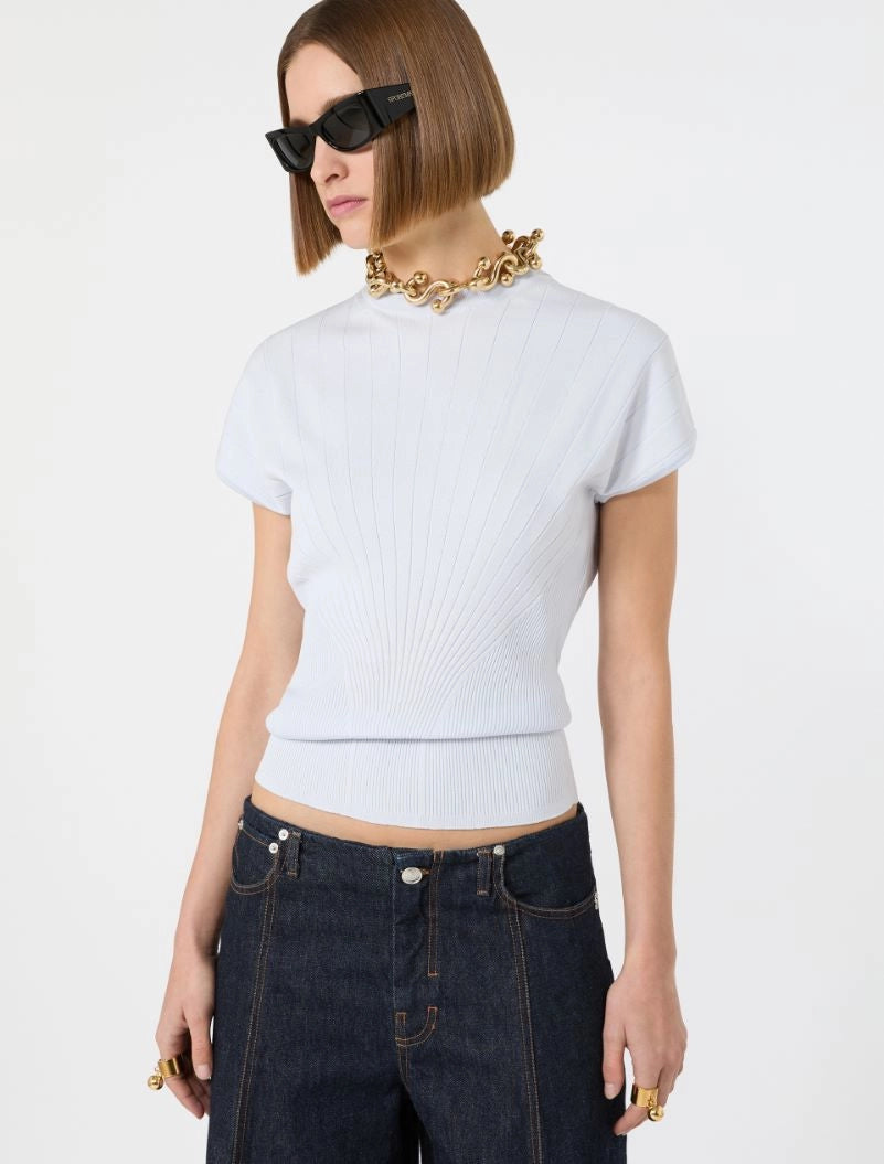 Sportmax Spxsamba Light Blue Knit Top