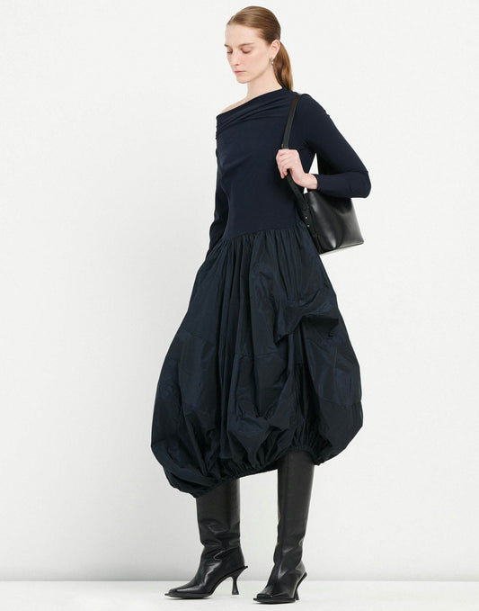 High Grid Navy Dress