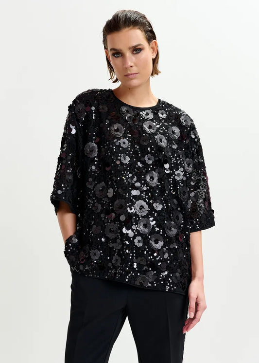 Essentiel Antwerp Isparkle Sequin Tape Top