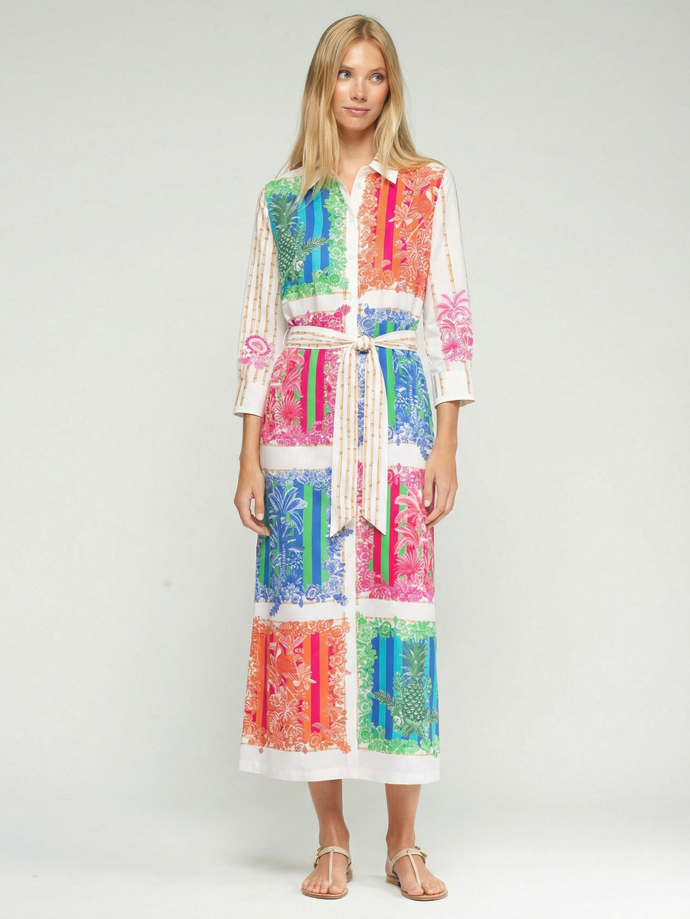 Vilagallo Bamboo Print Dress