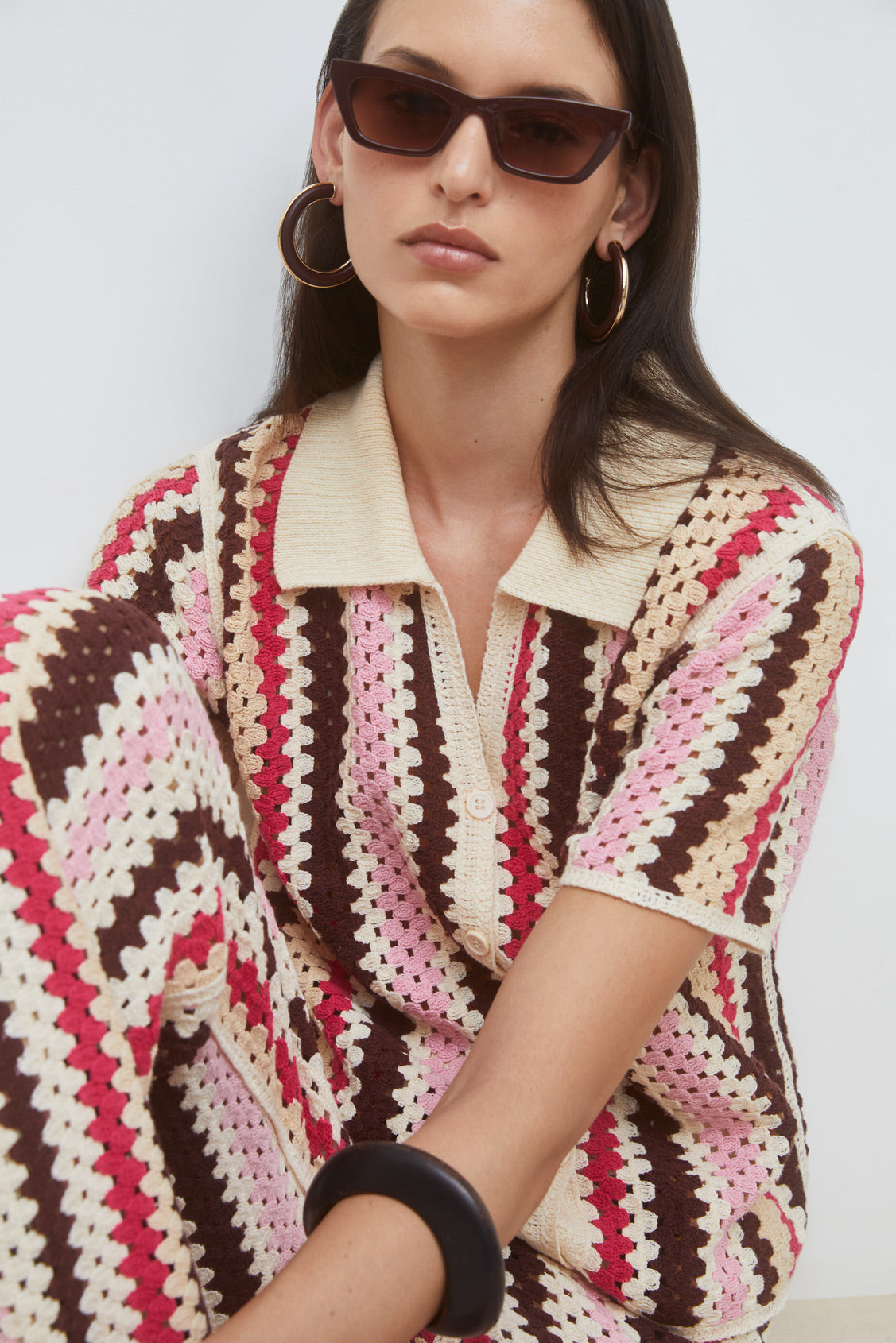 Suncoo Gigi Zig Zag Printed Top