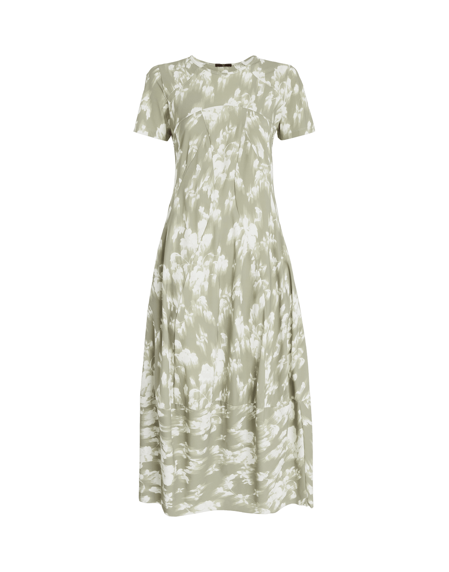 High Mesmerize Green and ivory Sensitive® midi dress with “Dripping Flowers” print