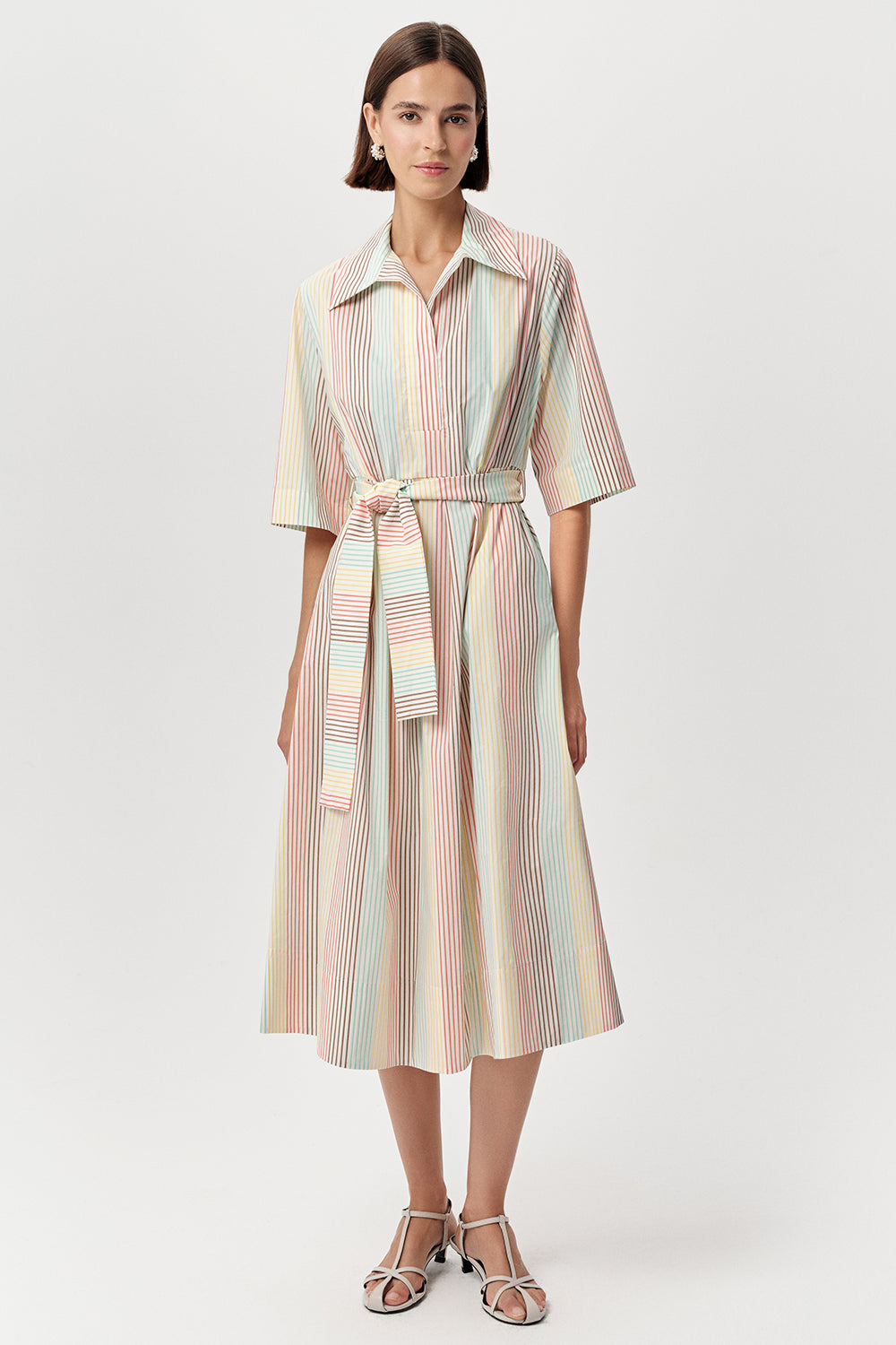 Exquise Keitha Carousel Striped Shirt Dress