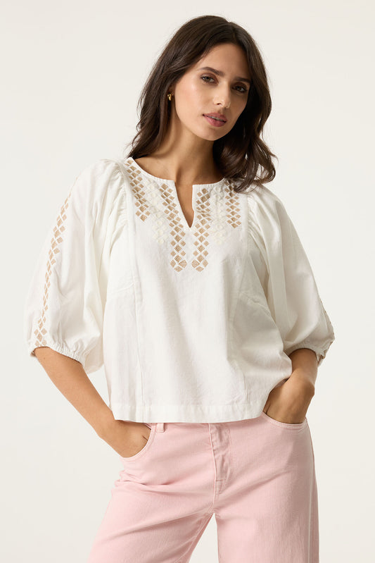 Garcia Off-white Cotton Top