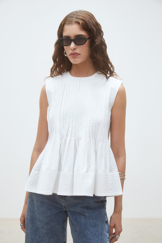 Suncoo Luigi Blanc Casse Sleeveless Top