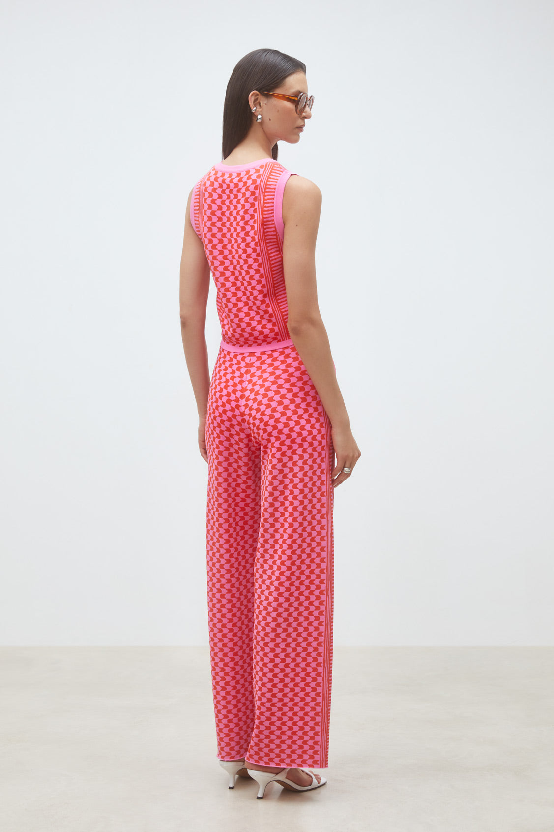 Suncoo Jonas Magenta and Pink Knitted Trouser