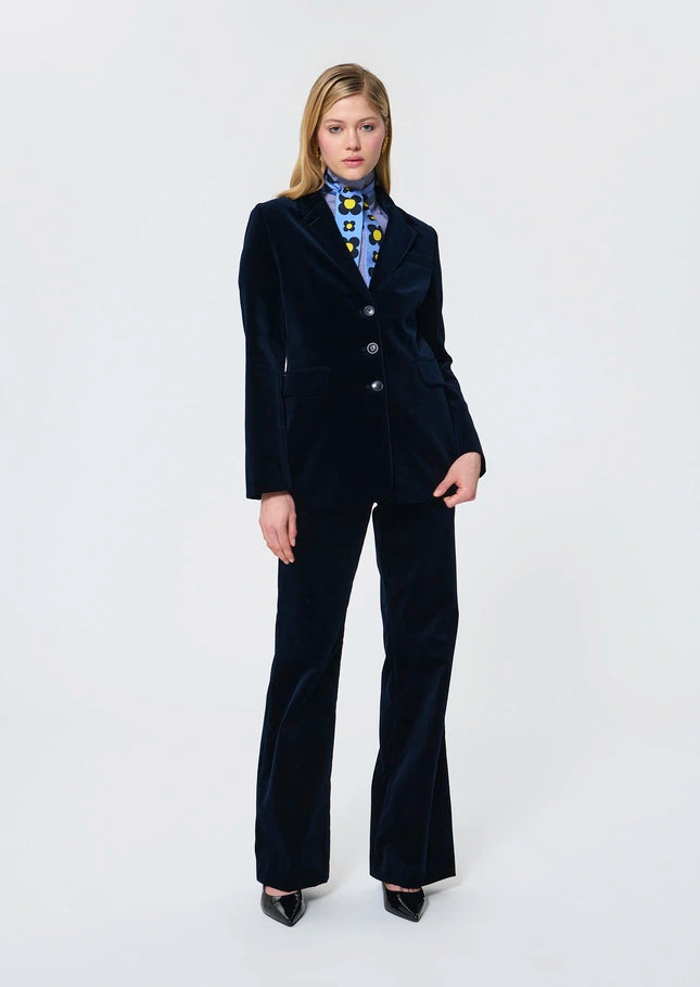 Tara Jarmon Vetty Navy Velvet Jacket