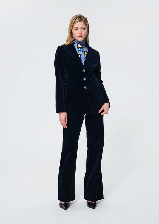 Tara Jarmon Vetty Navy Velvet Jacket