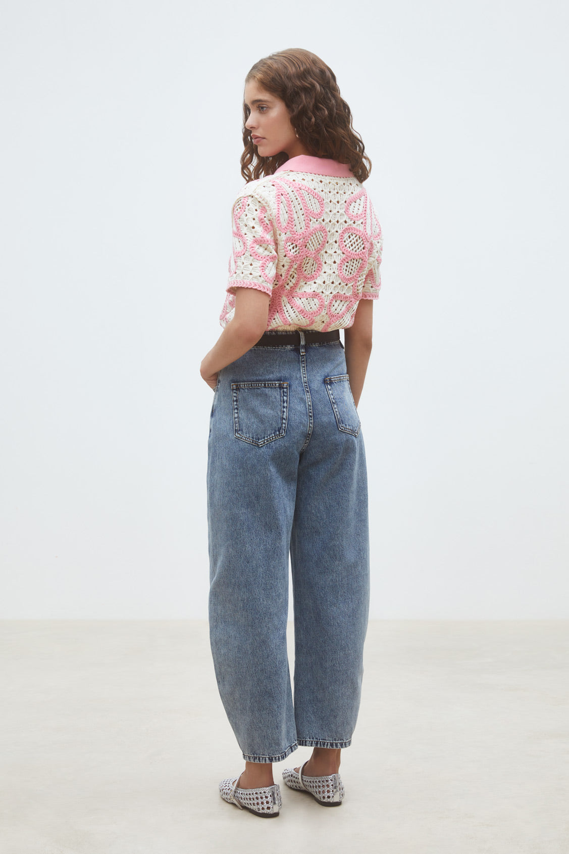 Suncoo Gavrili Pink & White Top