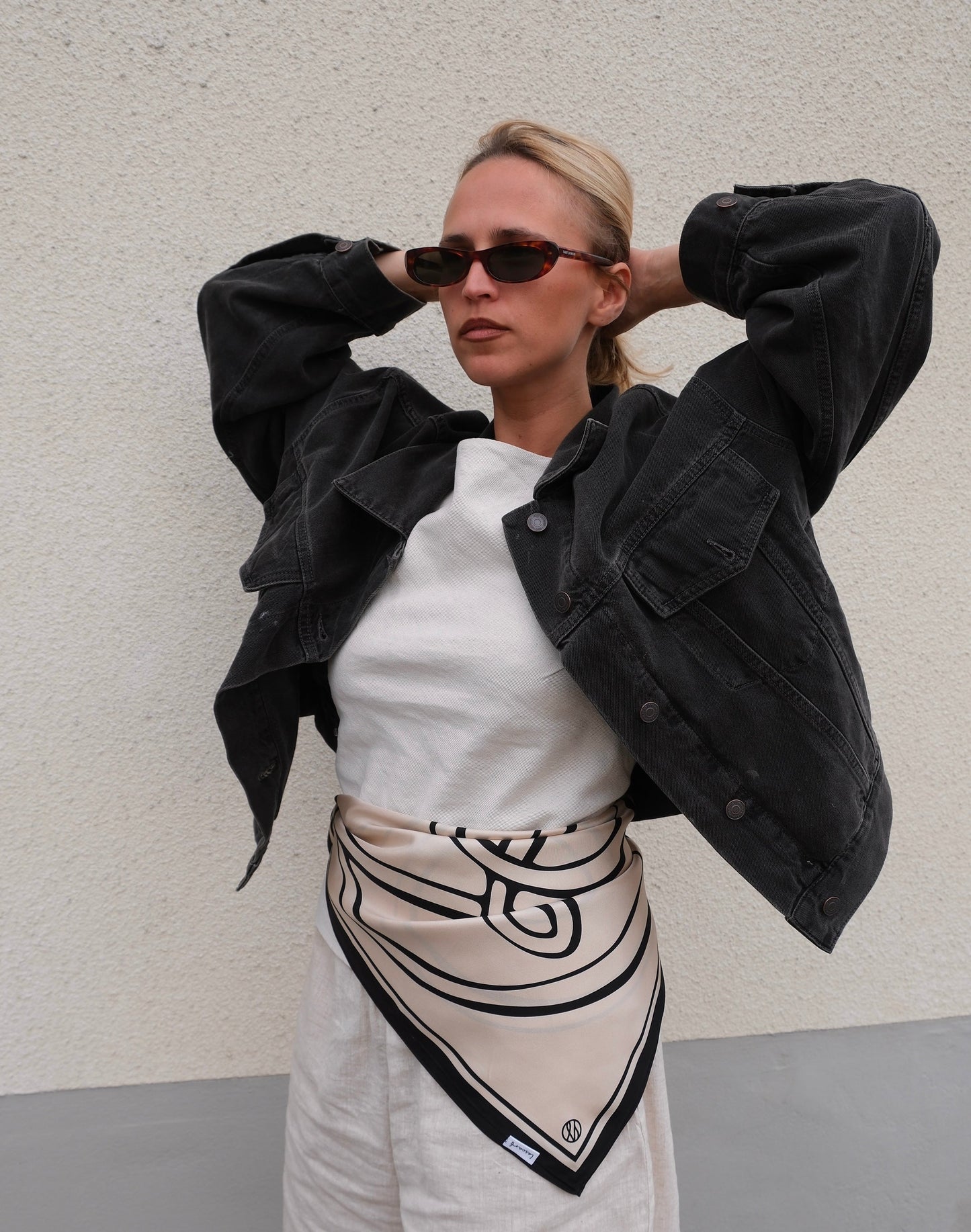 Lescarf Large Monogram Sand Scarf