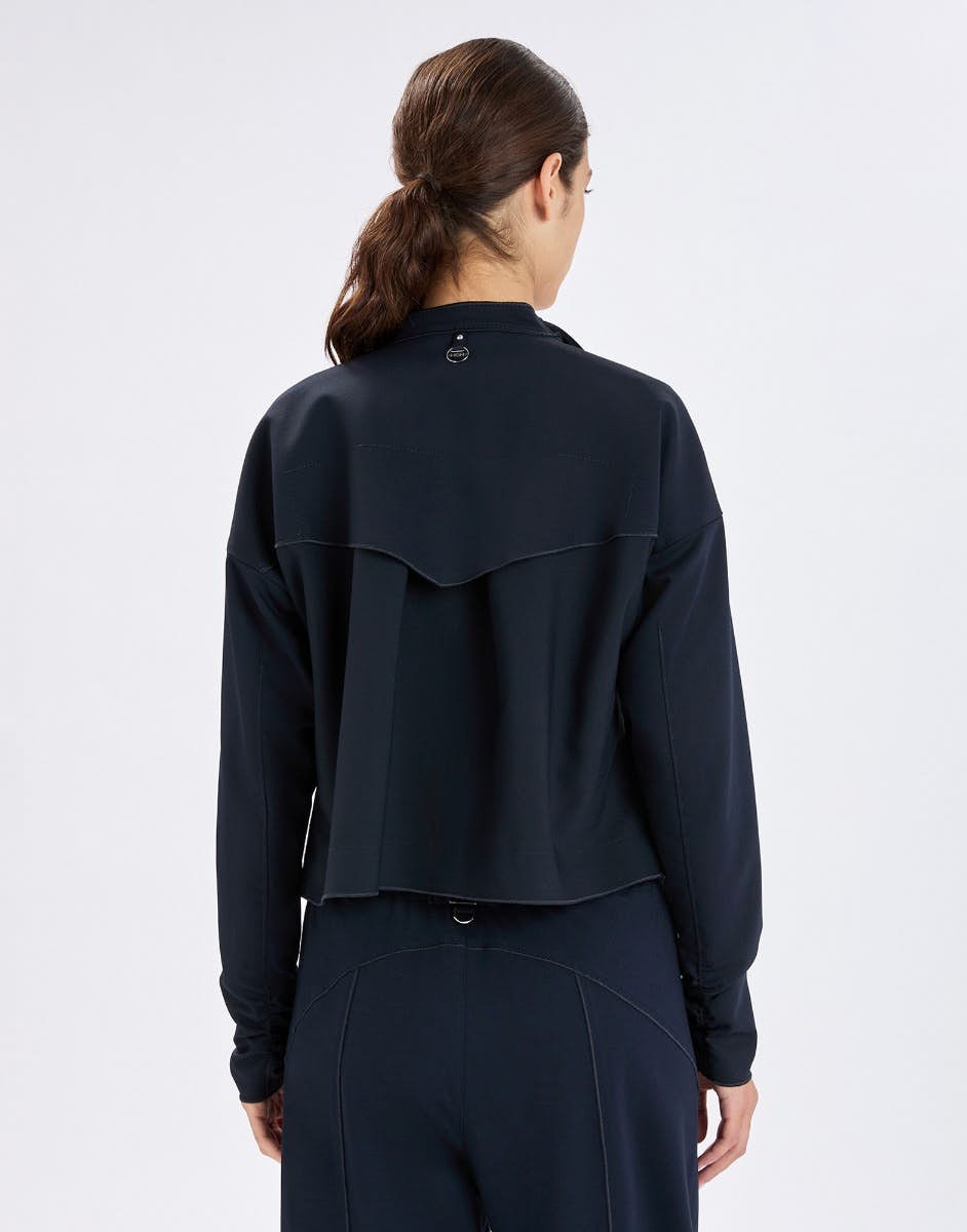High Conduct Navy blue boxy jacket in technical twill