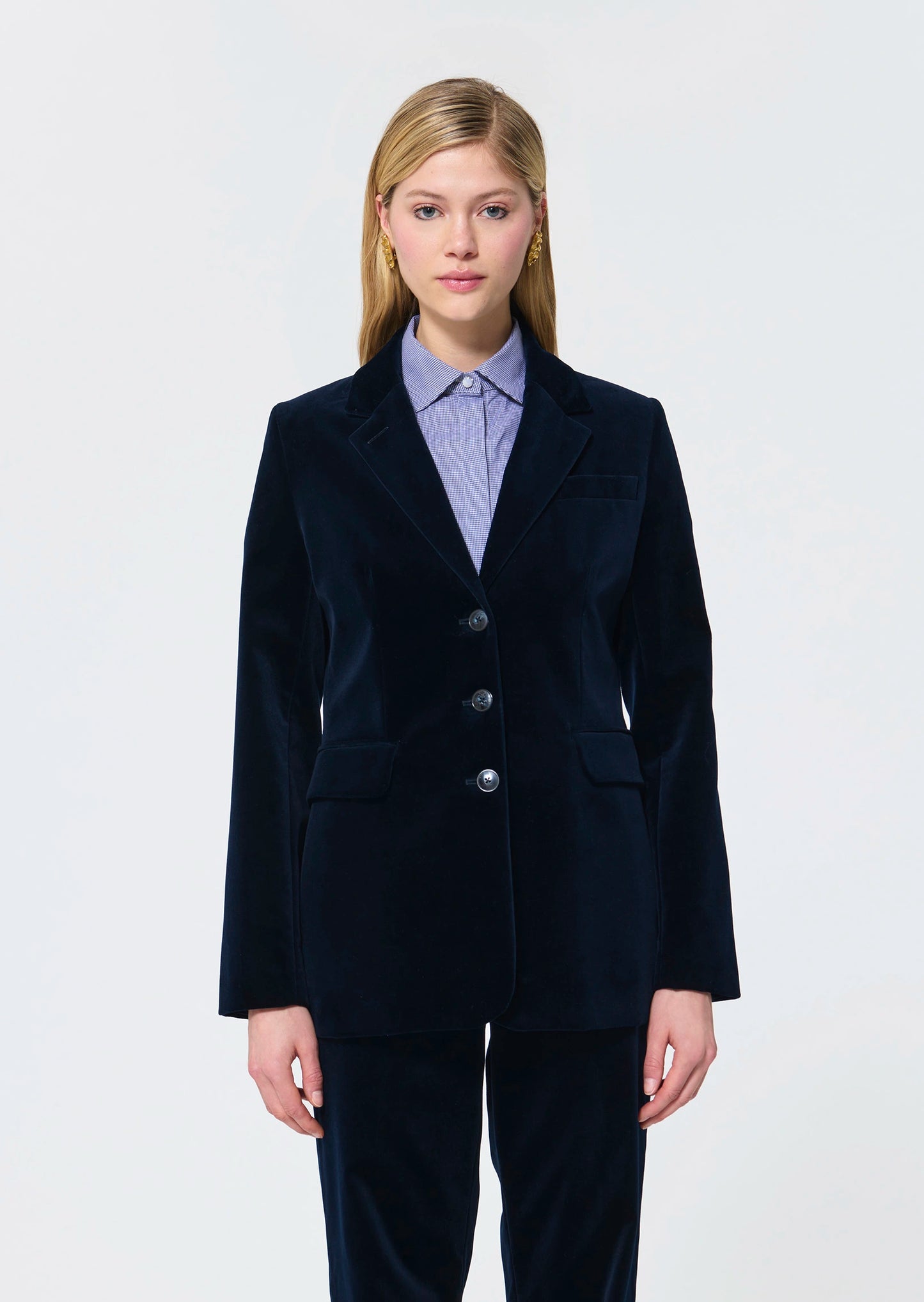 Tara Jarmon Vetty Navy Velvet Jacket
