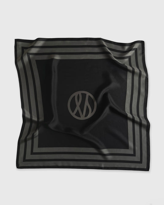 Lescarf Wide Stripe Black Scarf