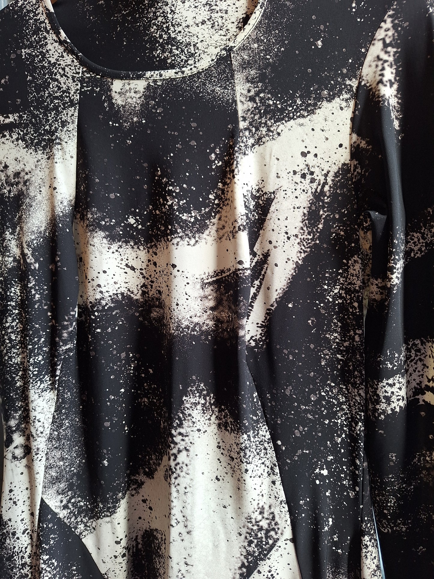 High At-Length Black and White Print Dress