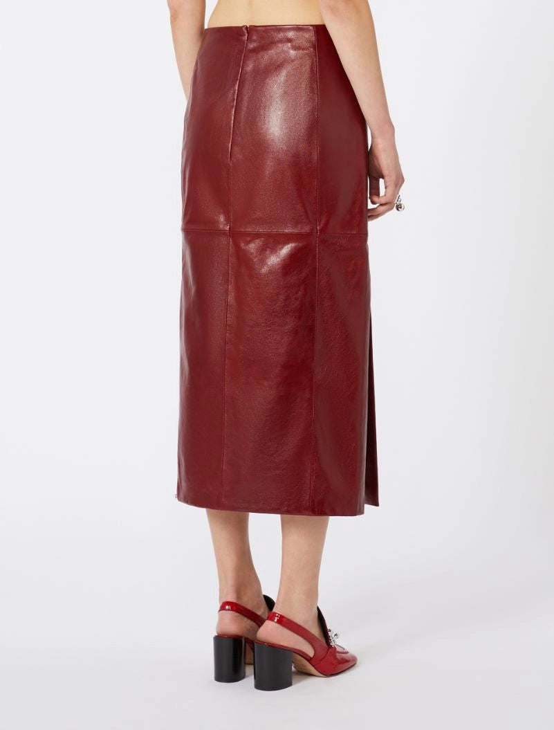 Sportmax Spxcomma Leather Midi Skirt