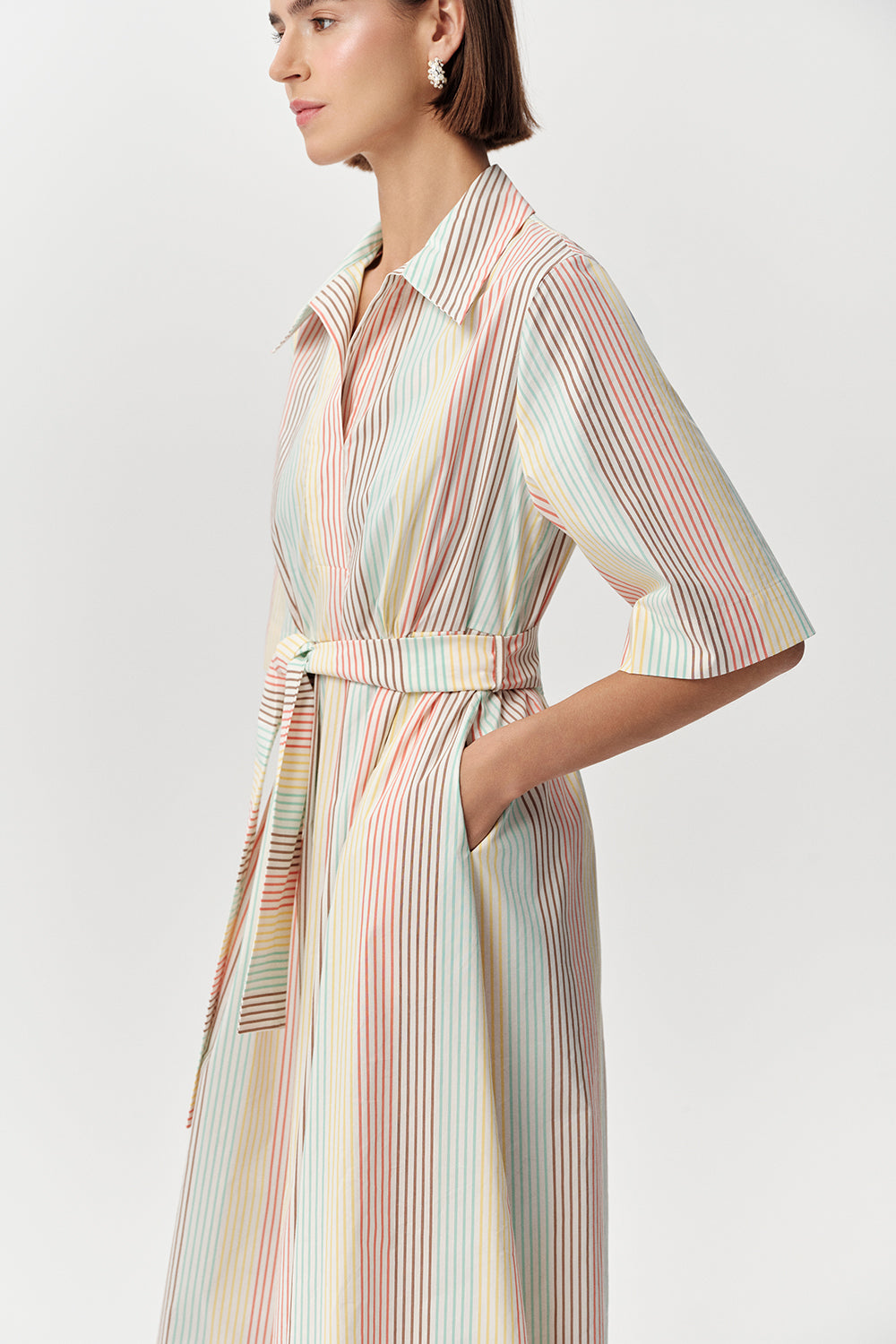Exquise Keitha Carousel Striped Shirt Dress
