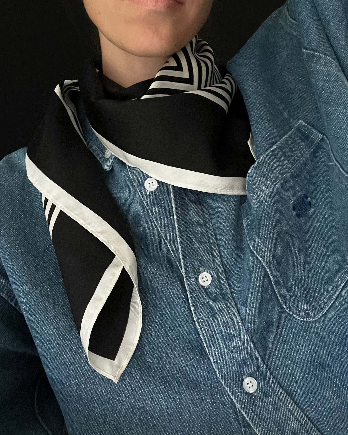 Lescarf No.2 Black & White Scarf