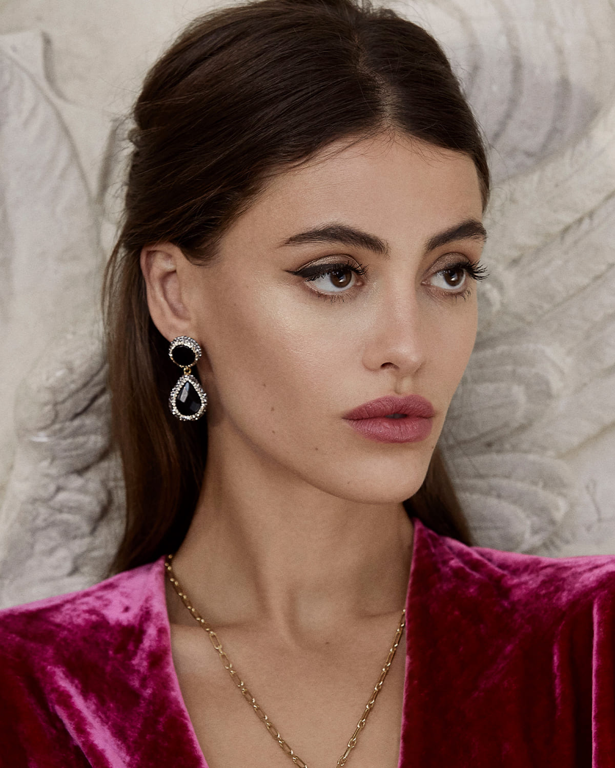 Soru Onyx Double Drop Earrings