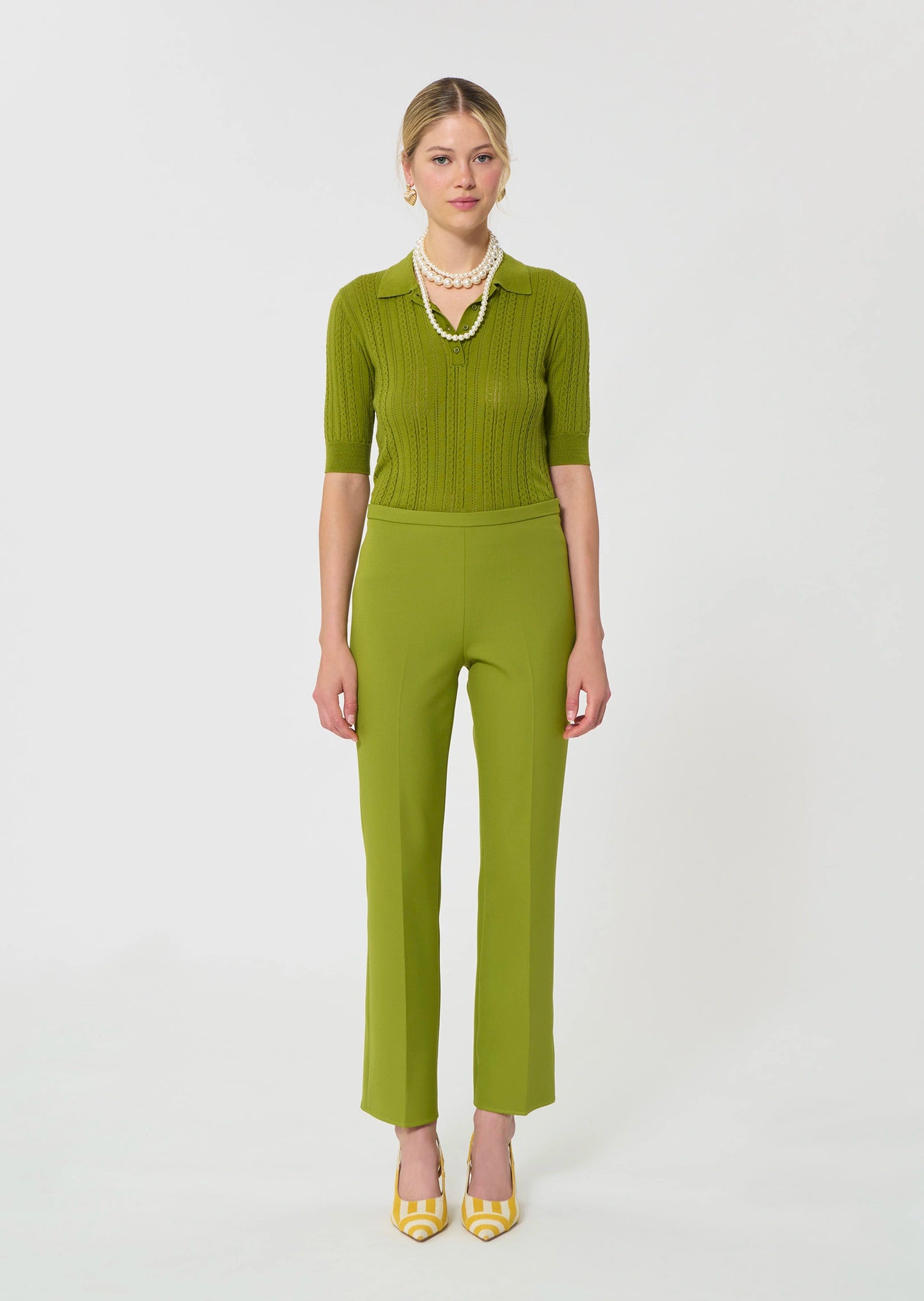 Tara Jarmon Paulin Apple Green Trousers