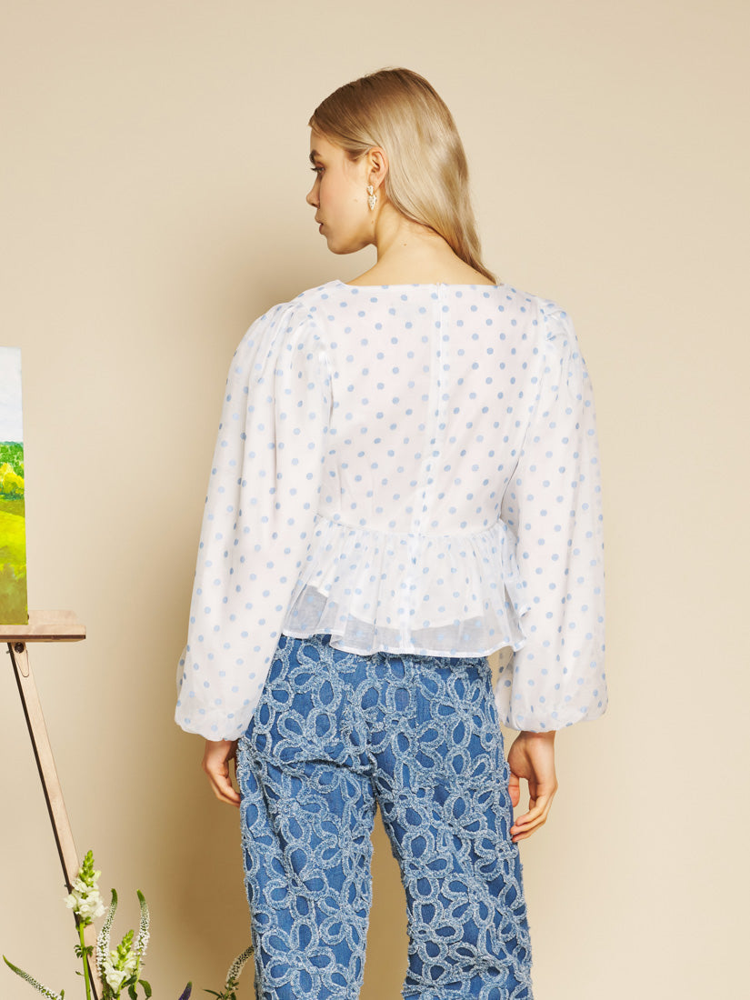 Sister Jane Stipple Spot Bow Top