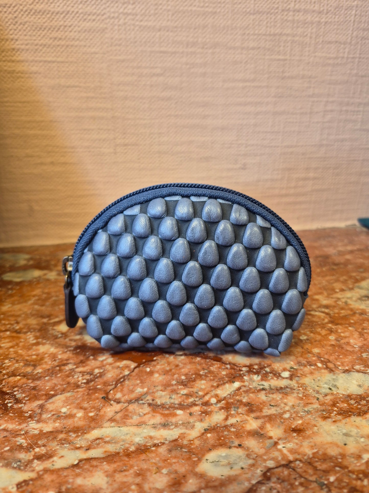 Tissa Fontaneda Half Moon Purse Blue Jean