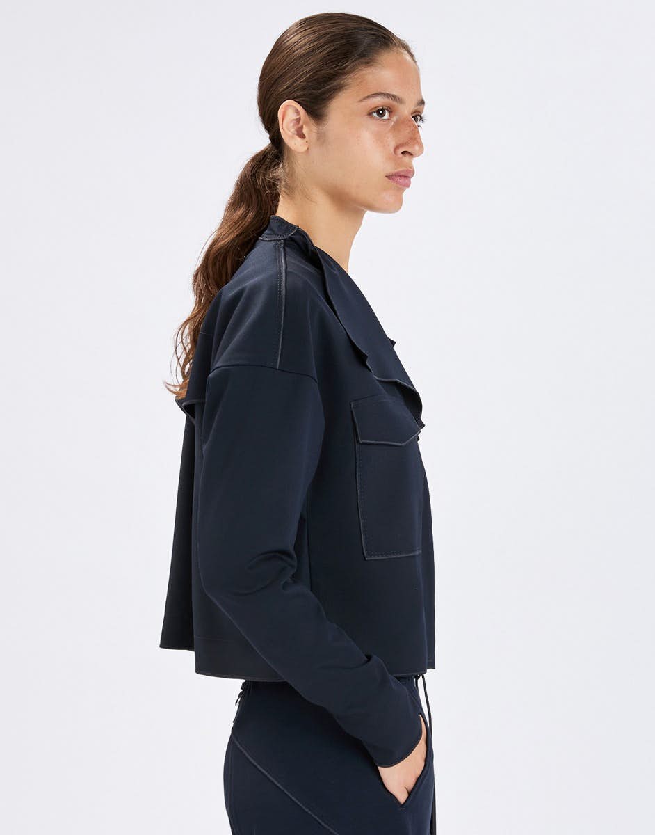 High Conduct Navy blue boxy jacket in technical twill