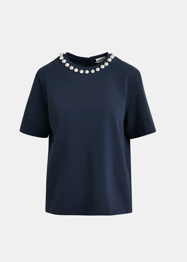 Essentiel Antwerp Navy Boxy T-Shirt