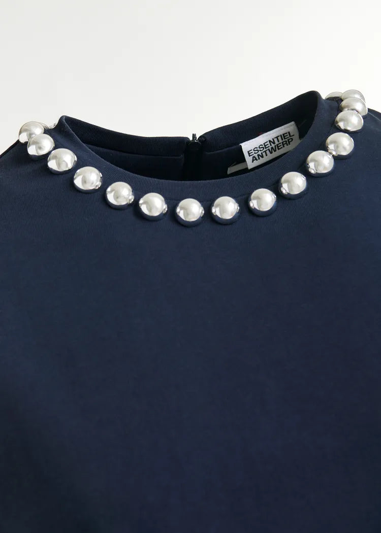 Essentiel Antwerp Navy Boxy T-Shirt