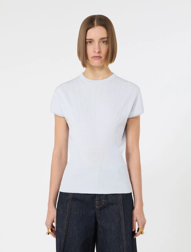 Sportmax Spxsamba Light Blue Knit Top