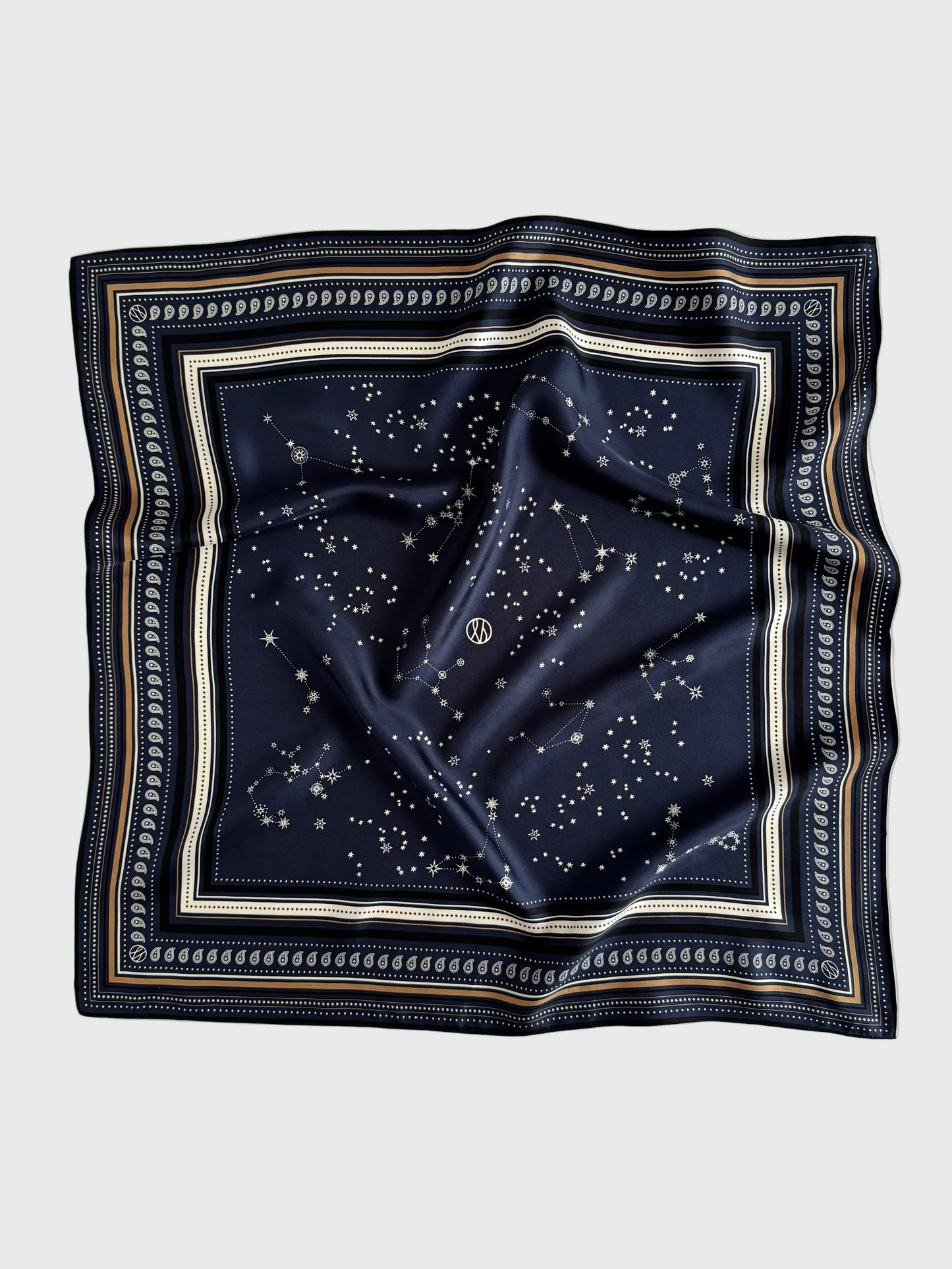 Lescarf Zodiac Navy Sand & Black Scarf