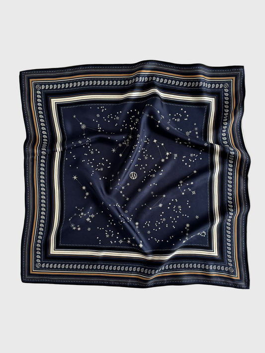 Lescarf Zodiac Navy Sand & Black Scarf
