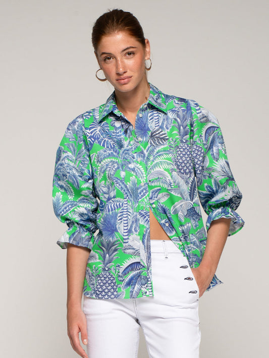 Vilagallo Blue And Green Tropical Print