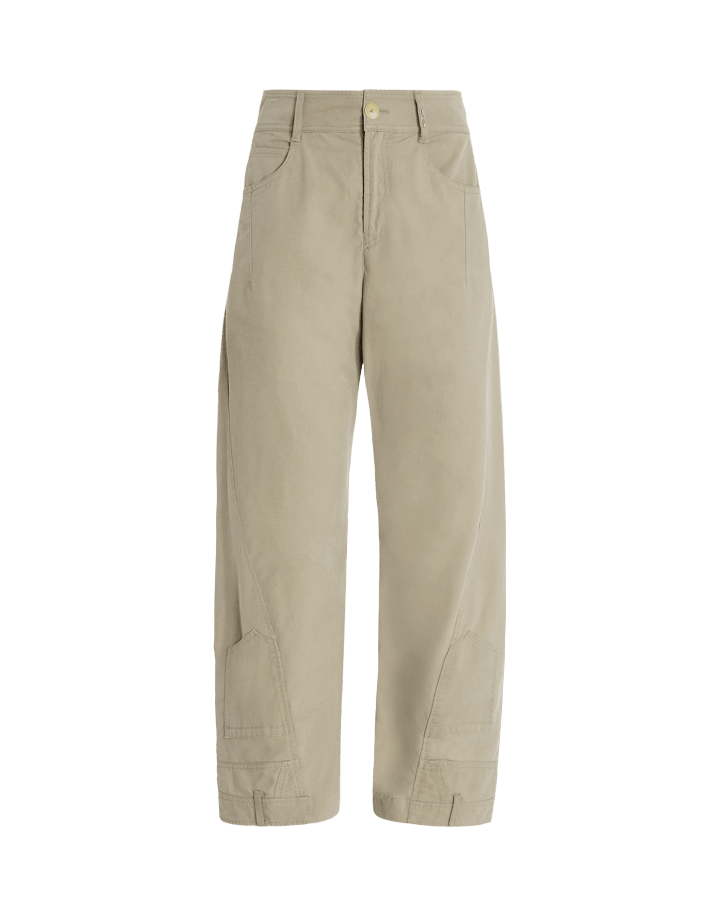High Lola Light green straight-leg pants in cotton drill and lyocell Trousers