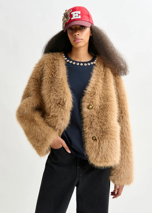 Essentiel Antwerp Faux Fur Jacket