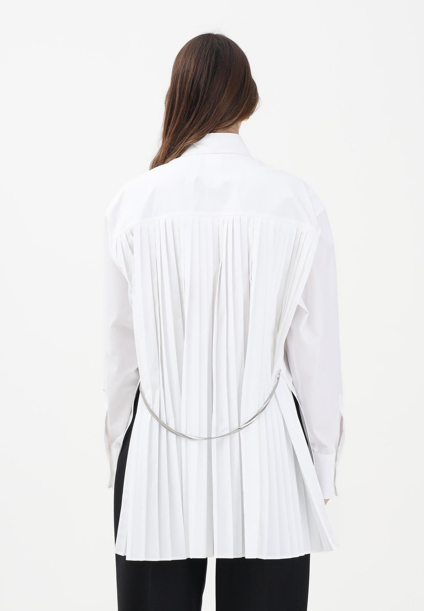 Sportmax Spxnespol Overshirt in Cotton Blend Canvas with Chain detail