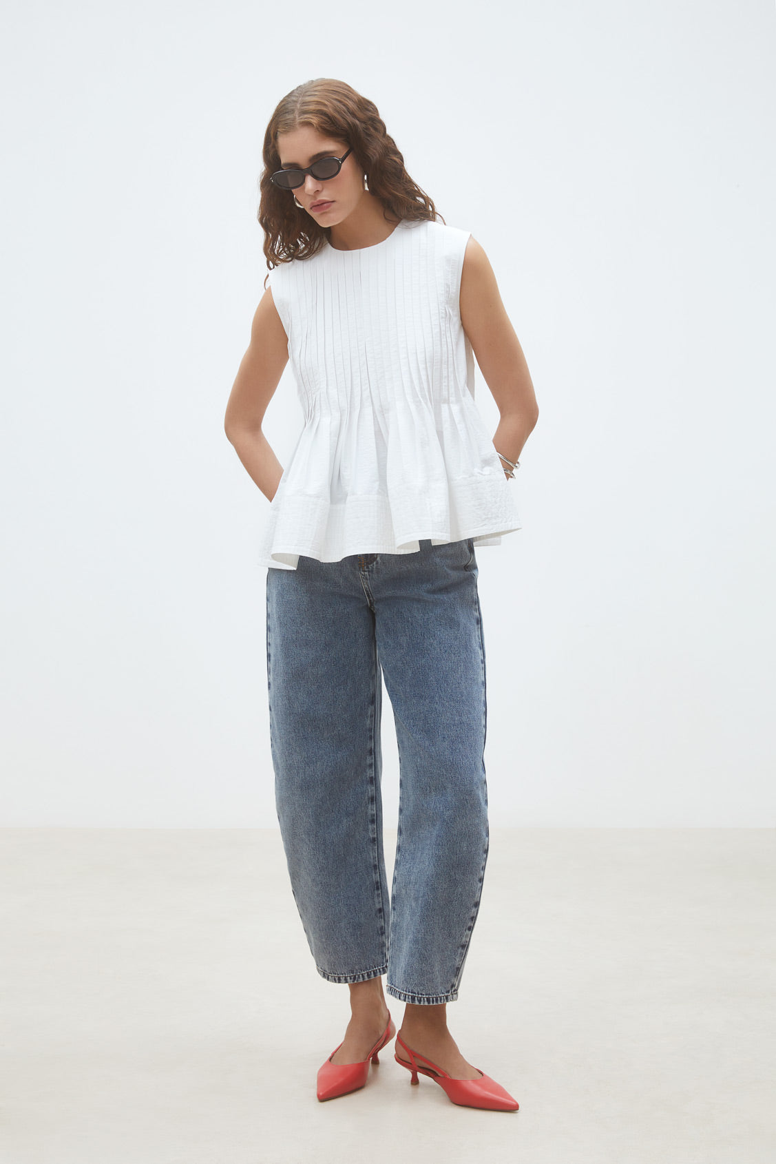 Suncoo Luigi Blanc Casse Sleeveless Top