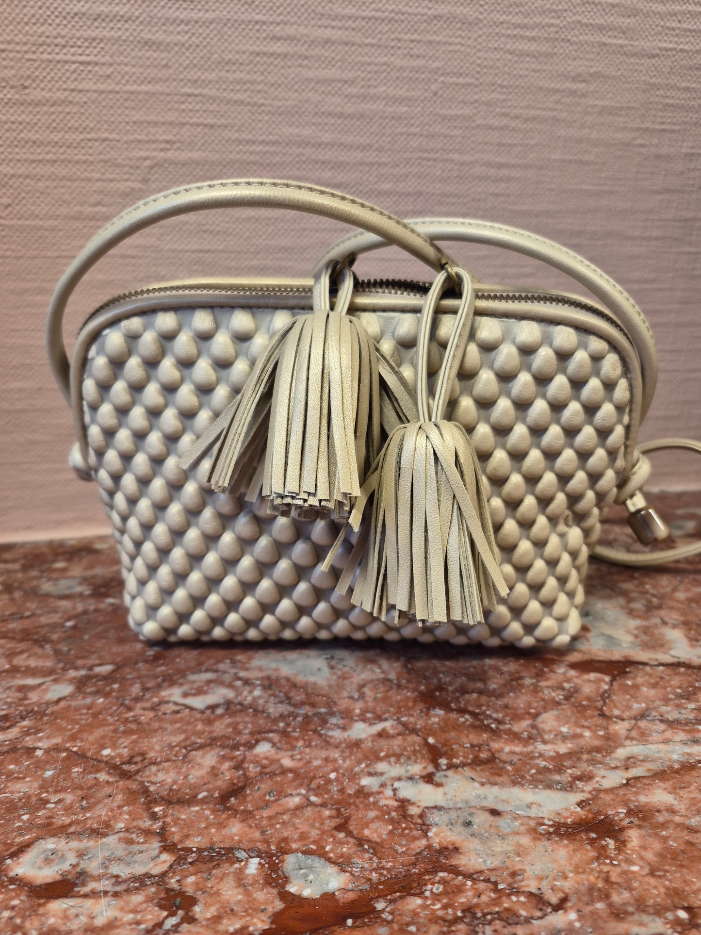 Tissa Fontaneda Gizmo Small Gold Nacre Bag