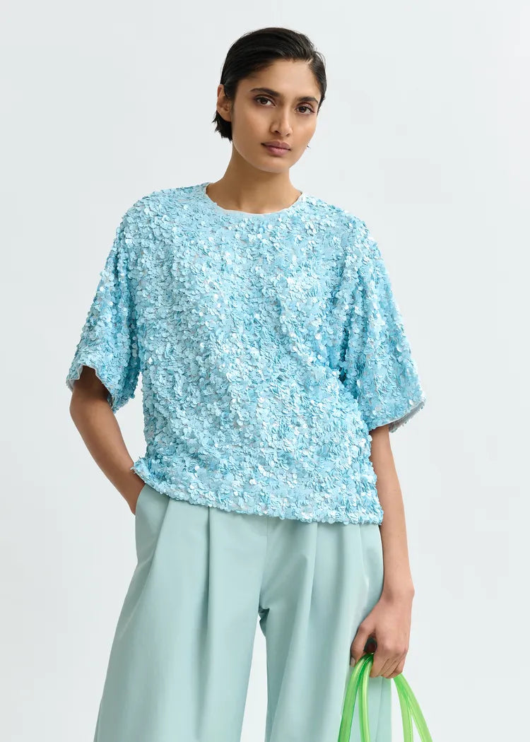 Essentiel Antwerp Juli Embroidered Sequin Top