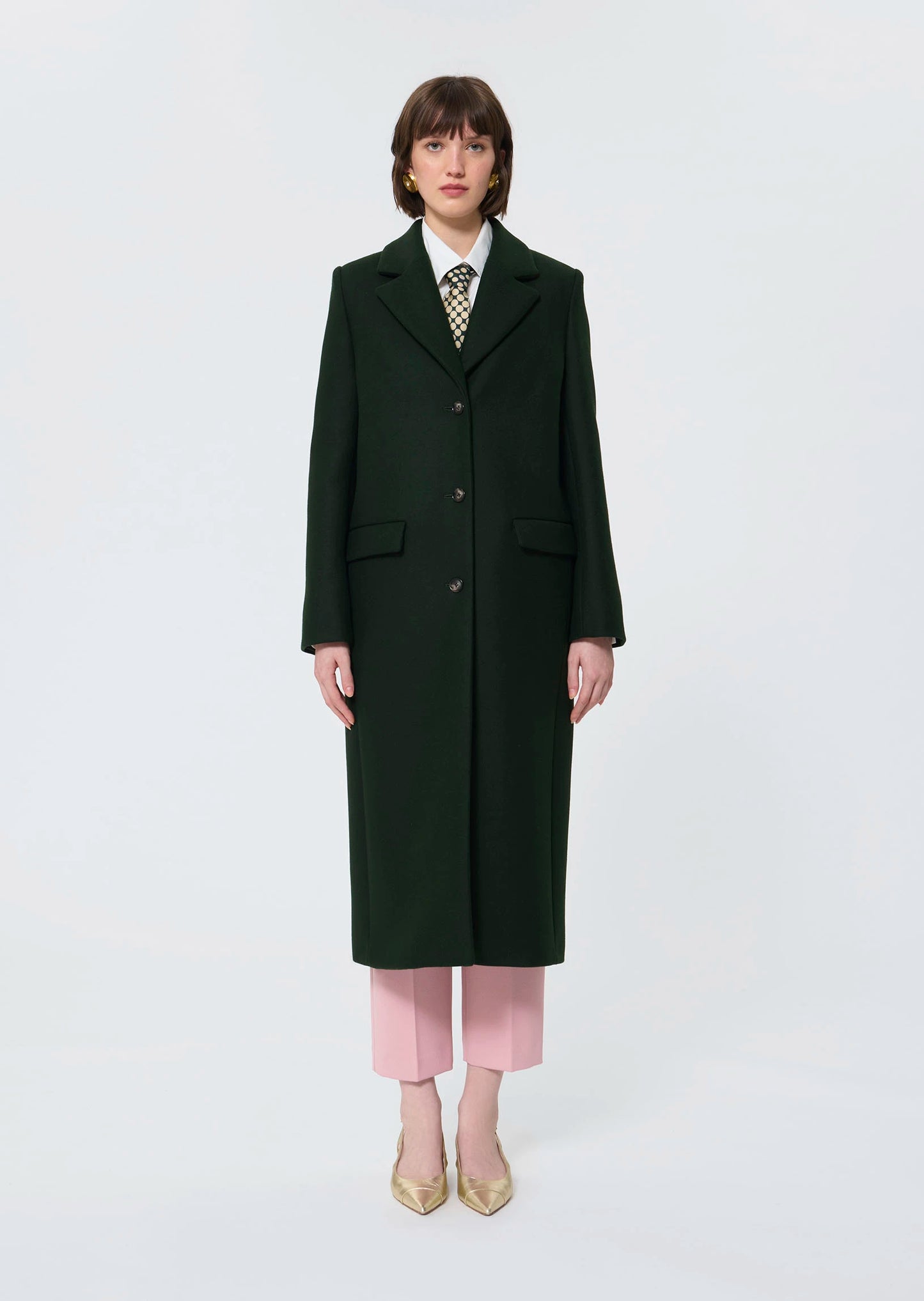 Tara Jarmon Matthew English Green Wool Coat