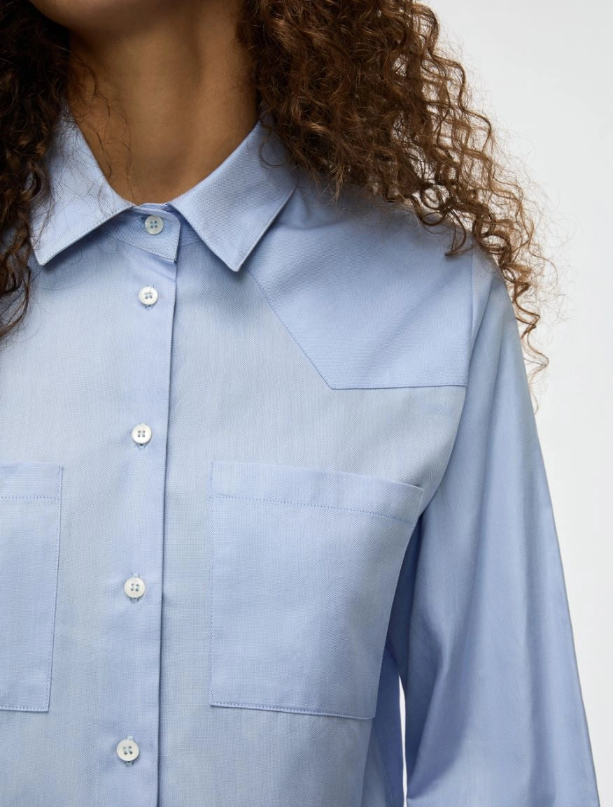 Iblues Iblcerto Boxy style Sky Blue Shirt